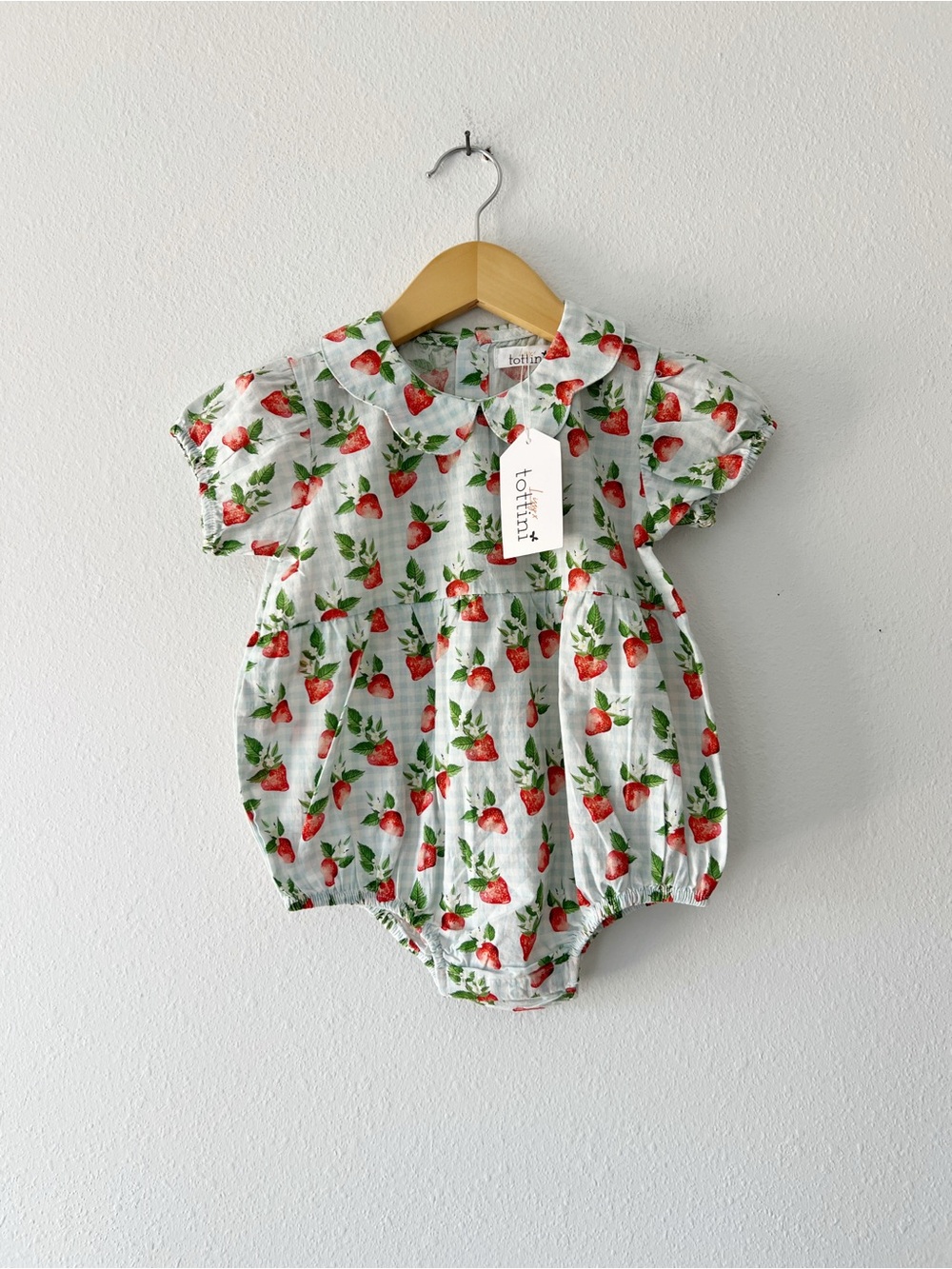 TOTTINI | NWT Lizzy x Tottini Strawberry Collar Bubble Romper | 3